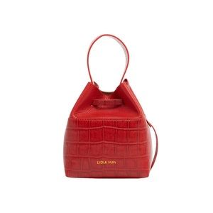 NWT Lidia May red bucket bag